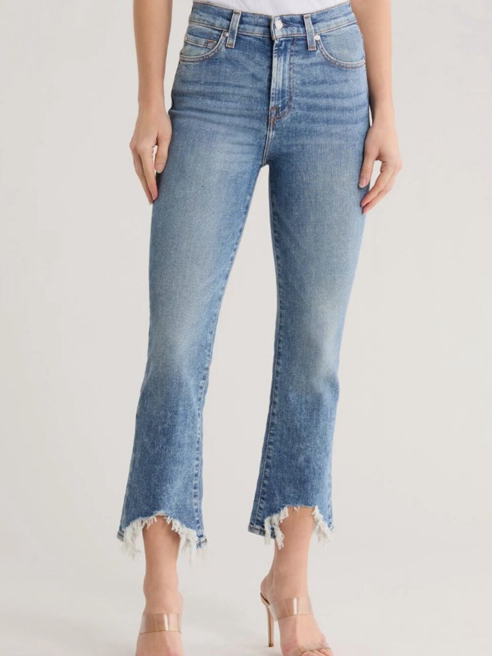 7 For All Mankind Women's Blue High-Waist Elora Slim Kick Jeans Pants Size 25